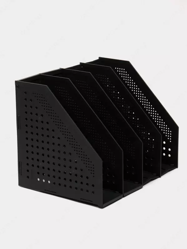 Лоток пластиковый для документов Deli складной  330 × 243× 255 мм  4 отд. (Арт. -78996bk) Черный