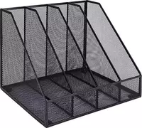 Лоток металлический для документов Deli 310 х 260 х 255 мм  4 отд. (Арт. -78986) Черный