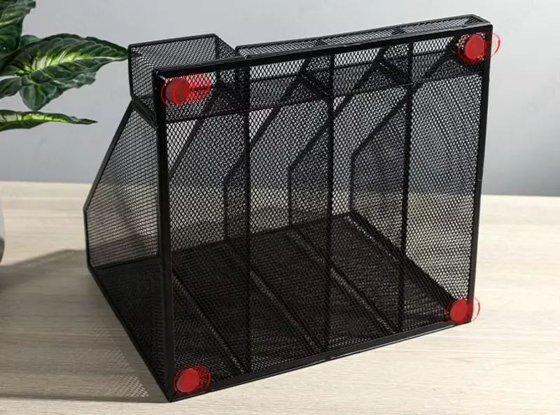  Лоток-органайзер металлический для документов Deli 310 х 303 х 255 мм  4 отд. (Арт. -78988) Черный - 