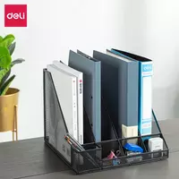   Лоток-органайзер металлический для документов Deli 310 х 303 х 255 мм  4 отд. (Арт. -78988) Черный