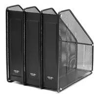  Лоток металлический для документов Deli  сборный  310 x 293 x 240 мм  3 отд. (Арт. - 9197) Черный - 