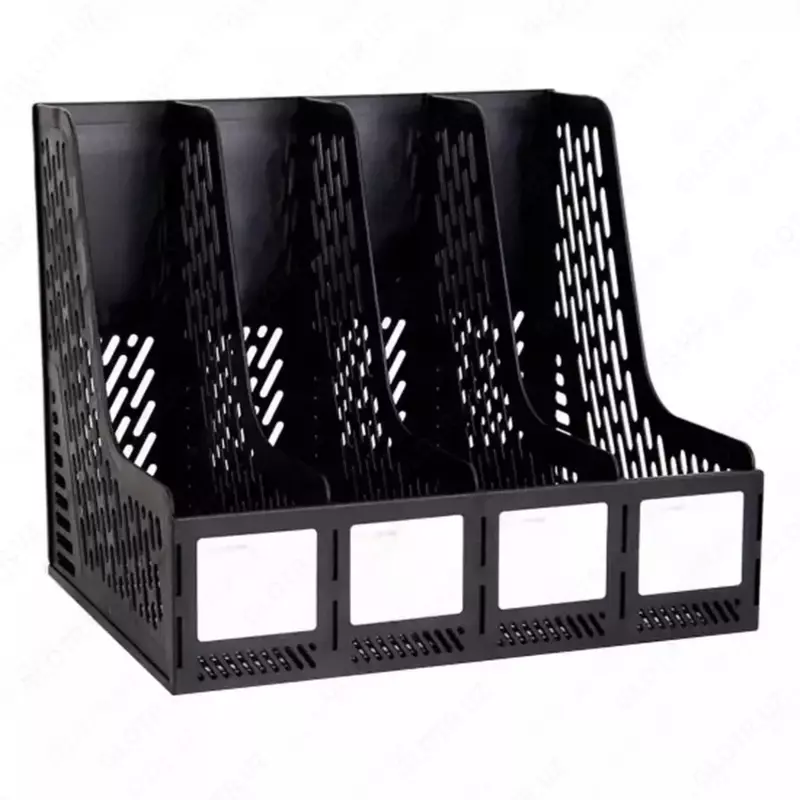 Лоток пластиковый для документов Deli вертикальный  326 × 275 × 257 мм  4 отд. (Арт. - 9846) Черный