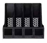  Лоток пластиковый для документов Deli вертикальный  326 × 275 × 257 мм  4 отд. (Арт. - 9846) Черный - 