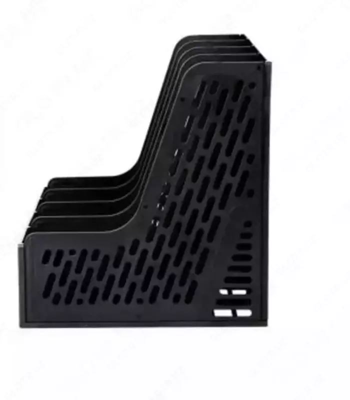   Лоток пластиковый для документов Deli вертикальный  326 × 275 × 257 мм  4 отд. (Арт. - 9846) Черный