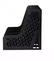   Лоток пластиковый для документов Deli вертикальный  326 × 275 × 257 мм  4 отд. (Арт. - 9846) Черный