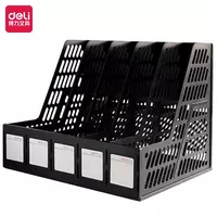 Лоток пластиковый для документов Deli вертикальный  340 x 250 x 260 мм  5 отд. (Арт. - 9835) Черный