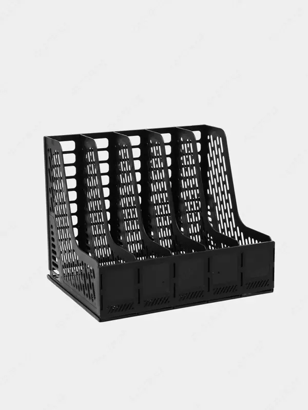 Лоток пластиковый для документов Deli вертикальный  340 × 255 × 270 мм  5 отд. (Арт. - 9838) Черный