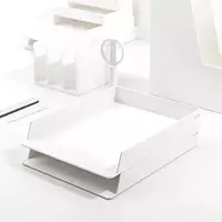   Лоток пластиковый для документов Deli Nusign  горизонтальный   325 x 240 x 45/45 мм  2 яруса. (Арт. - 021-NS-wt) Белый