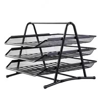 Deli hujjatlari uchun metall laganda  gorizontal  350 x 278 x 275 mm  3 qavat. (- 9181-modda) Qora