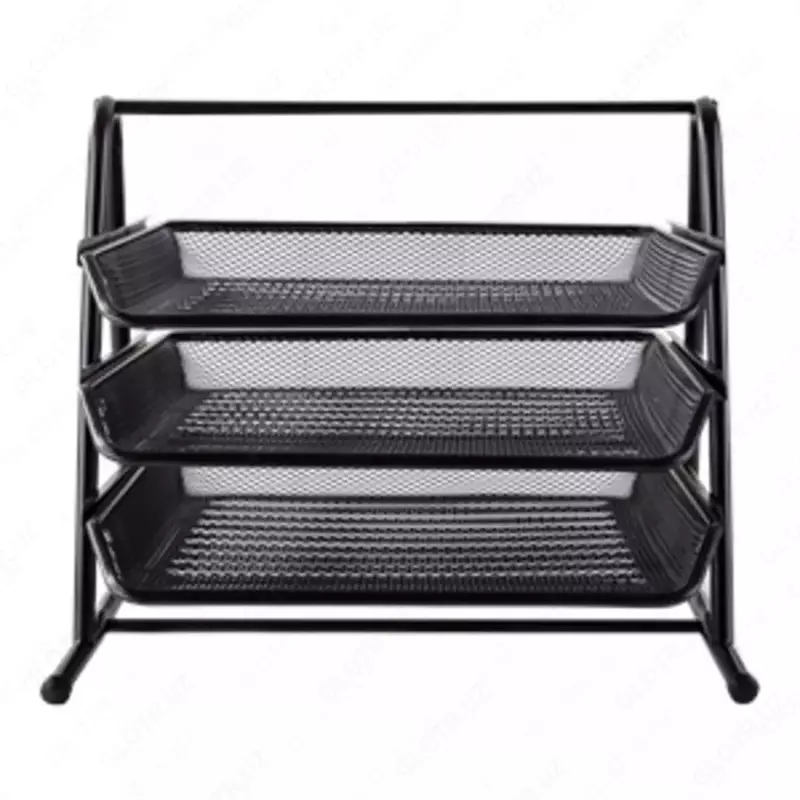  Deli hujjatlari uchun metall laganda  gorizontal  350 x 278 x 275 mm  3 qavat. (- 9181-modda) Qora - 