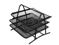   Deli hujjatlari uchun metall laganda  gorizontal  350 x 278 x 275 mm  3 qavat. (- 9181-modda) Qora