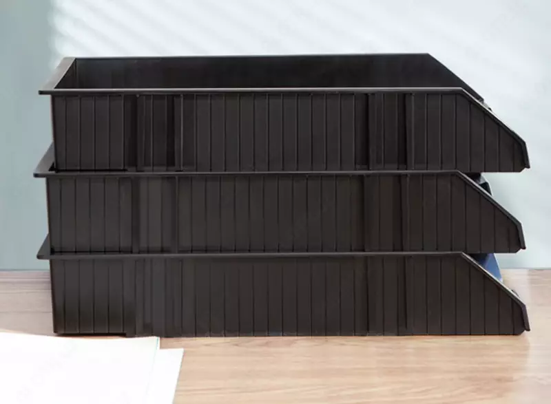  Лоток сборный пластиковый для документов Deli  горизонтальный  339 5 х 256 х 248 5 мм  3 яруса. (Арт. - 9206) Черный - 