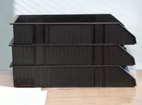  Лоток сборный пластиковый для документов Deli  горизонтальный  339 5 х 256 х 248 5 мм  3 яруса. (Арт. - 9206) Черный - 