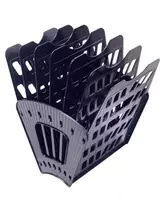 Лоток - веер пластиковый для документов Стамм 800 л  7 секц  335 х 230 х 320 мм (Арт. - ЛТ41) Черный