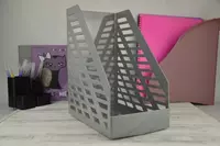   Лоток пластиковый для документов Стамм XXL  вертикальный  300 х 250 х 160 мм  1 отд. (Арт. - ЛТ900) Серый