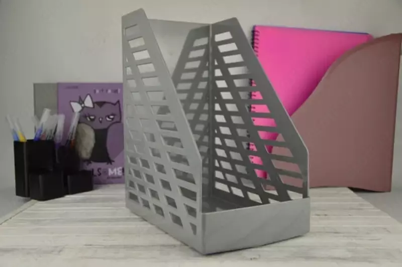   Лоток пластиковый для документов Стамм XXL  вертикальный  300 х 250 х 160 мм  1 отд. (Арт. - ЛТ900) Серый