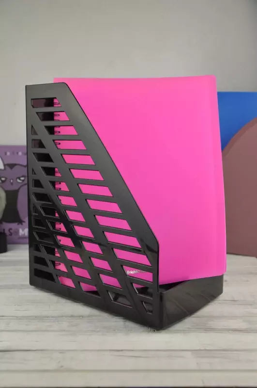   Лоток пластиковый для документов Стамм XXL  вертикальный  300 х 250 х 160 мм  1 отд. (Арт. - ОФ333) Черный