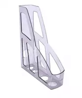 Лоток пластиковый для документов Стамм Лидер  вертикальный  75 х 250 х 300 мм  1 отд. (Арт. - ЛТ124) Тонир. серый