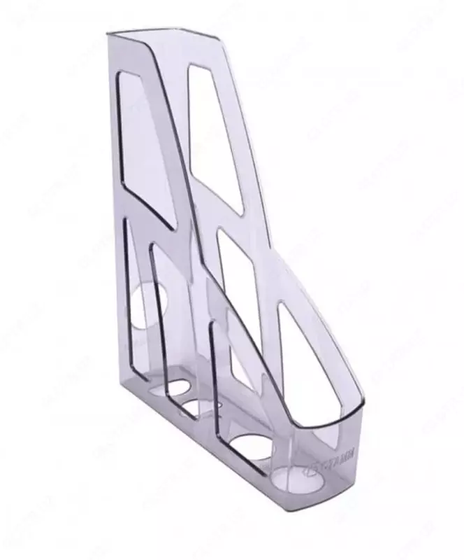 Лоток пластиковый для документов Стамм Лидер  вертикальный  75 х 250 х 300 мм  1 отд. (Арт. - ЛТ124) Тонир. серый