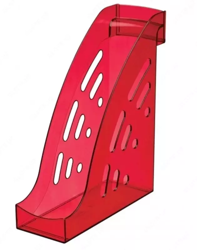 Лоток пластиковый для документов Стамм Торнадо  вертикальный  550 л  300 х 255 х 95 мм  1 отд. (Арт. - ЛТ407) Тонир. красный