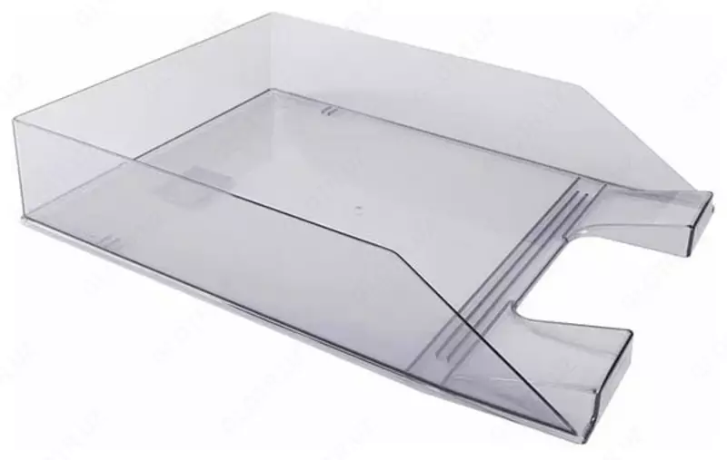 Лоток пластиковый для документов Стамм Каскад  горизонтальный  450 л  346 х 255 х 68 мм  1 отд. (Арт. - ЛТ854) Тонир. серый