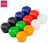  Упаковка магнитов для белой доски Deli  диам. 15 мм  12 шт. (Арт. - 7823) Цветное ассорти - 