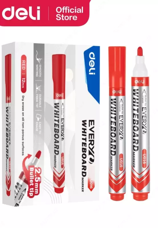 Маркер для флип-чарт досок Deli Everyu  2.5 мм (Арт. - 016-RD-EU) Красный