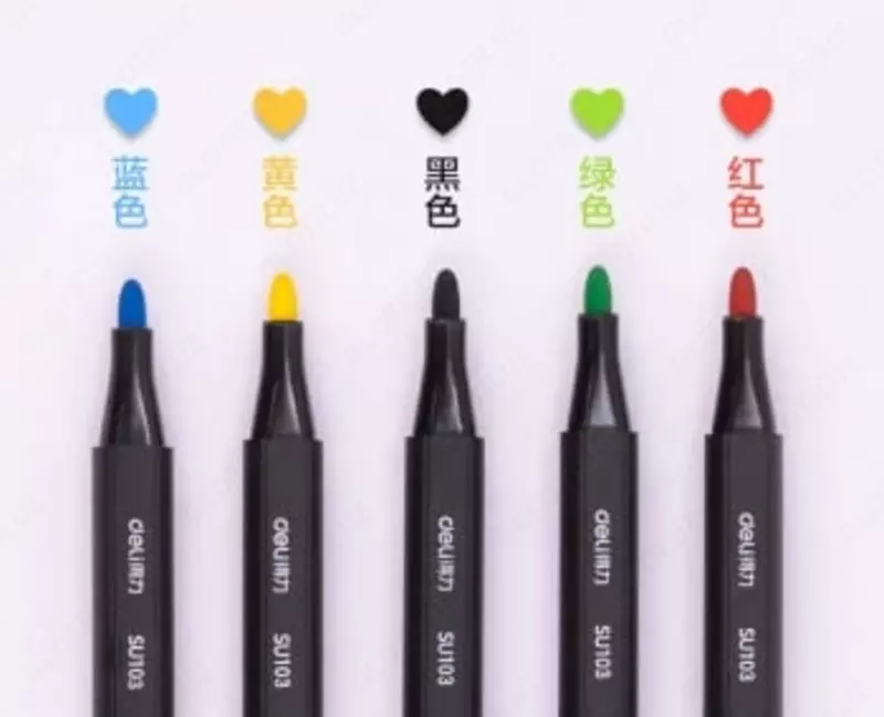  Deli SU103 mato markerlarini qadoqlash  2 mm  5 dona  PVX oram. (modda - 103-SU) Assortiment - 