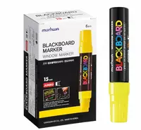   Маркер меловой MunHwa Black Board Jumbo  15 мм  стираемый (Арт. - JBM15-08) Желтый