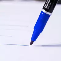  Перманентный маркер Deli Think  0.5-1.5 мм  двусторонний (Арт. - 211-BL-U) Синий Только в розницу