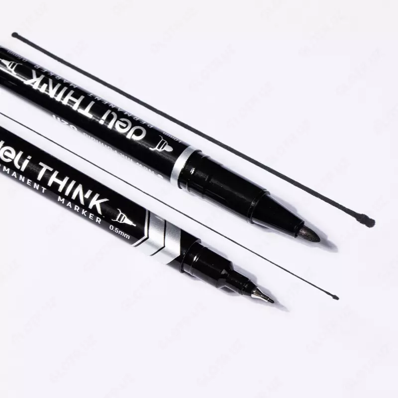  Doimiy marker Deli Think  0 5-1 5 mm  ikki tomonlama (Art. - 211-BK-U) Qora - 
