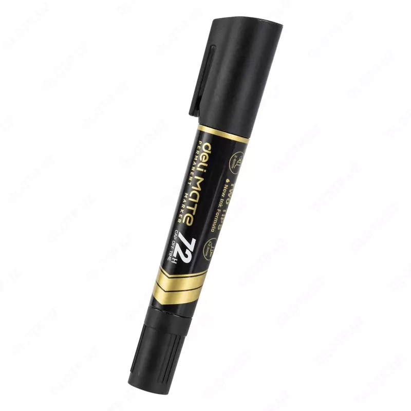   Перманентный маркер Deli Mate 72  1.5-6 мм  двусторонний (Арт. - 72-BK-EU) Черный