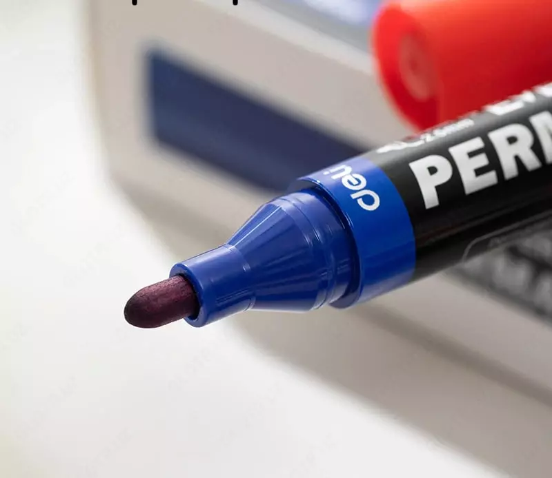  Перманентный маркер Deli Everyu  1.5 мм  круглый наконечн. (Арт. - 217-BL-EU) Синий - 