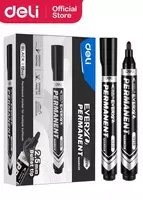 Doimiy marker Deli Everyu  2 5 mm  dumaloq uchi. (Art. - 216-BK-EU) Qora