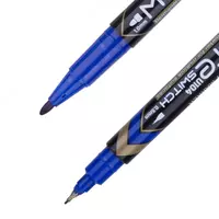   Перманентный маркер Deli Mate  0.5-1 мм  двусторонний (Арт. - 10430-EUBL) Синий