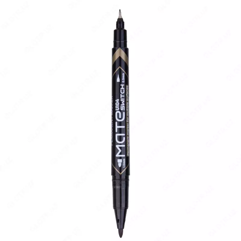  Перманентный маркер Deli Mate  0.5-1 мм  двусторонний (Арт. - 10420-EUBK) Черный - 