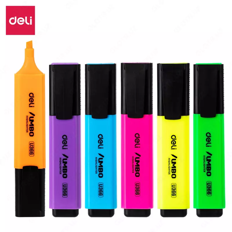 Yonaltiruvchi marker Deli Jumbo  1-5 mm  qirrali. maslahatlar  6 dona. (Art. - 366-MT-U) Assortiment