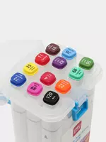  Набор скетч-маркеров Deli Artists  двусторонние  наконечн. 1-6 мм  12 шт.  пласт. бокс (Арт. - 70816-12) Цветное ассорти - 