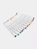  Набор скетч-маркеров Deli Artists  двусторонние  наконечн. 1-6 мм  12 шт.  пласт. бокс (Арт. - 70816-12) Цветное ассорти Только в розницу