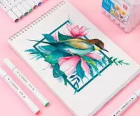   Набор скетч-маркеров Deli Artists  двусторонние  наконечн. 1-6 мм  24 шт.  пласт. бокс (Арт. - 70804-24) Цветное ассорти