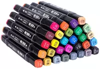  Набор скетч-маркеров Deli двусторонние  наконечн. 1-6 мм  30 шт.  текст. бокс (Арт. - 70806-30) Цветное ассорти - 