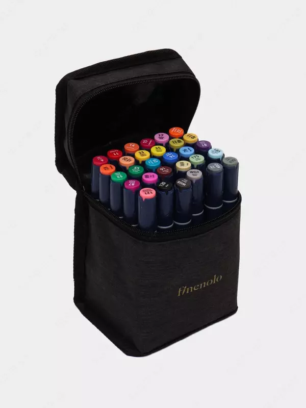 Набор скетч-маркеров Deli Finenolo  двусторонние  наконечн. 1-6 мм  30 шт.  текст. бокс (Арт. - 184-30-C) Цветное ассорти