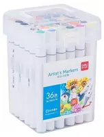 Набор скетч-маркеров Deli Artists  двусторонние  наконечн. 1-6 мм  36шт.  пласт. бокс (Арт. - 70804-36) Цветное ассорти