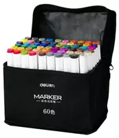 Набор скетч-маркеров Deli двусторонние  наконечн. 1-7 мм  60 шт.  текст. бокс (Арт. - 70807-60) Цветное ассорти