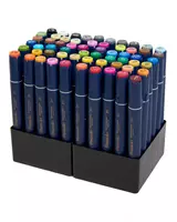 Набор скетч-маркеров Deli Finenolo  двусторонние  наконечн. 1-6 мм  60 шт.  текст. бокс (Арт. - 184-60-C) Цветное ассорти