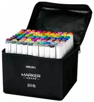 Набор скетч-маркеров Deli двусторонние  наконечн. 1-7 мм  80 шт.  текст. бокс (Арт. - 70807-80) Цветное ассорти