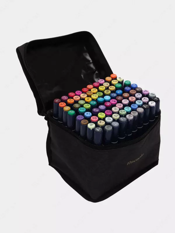 Набор скетч-маркеров Deli Finenolo  двусторонние  наконечн. 1-6 мм  80 шт.  текст. бокс (Арт. - 184-80-C) Цветное ассорти