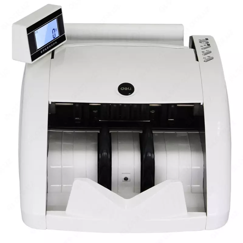  Tarmoqli banknot hisoblagichi Deli Barmoq izini aniqlash  2 4 dyuym. TFT ekran (Art. - 3904) Oq - 