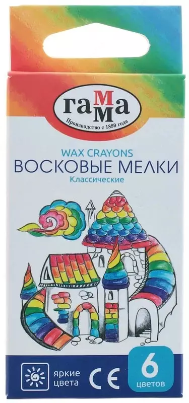 Mumli qalamlar (uchburchak) Gamma Classic  6 dona  kartalar. paket (Mat. - 2131018_01_32) Turli ranglar