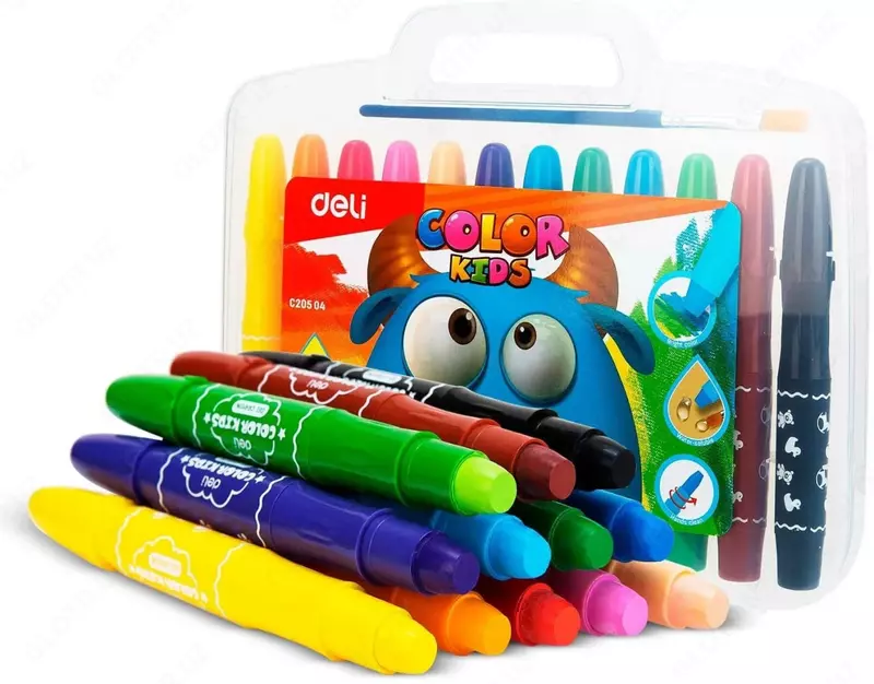 Jel rangli qalamlar toplami Deli Rangli bolalar 12 dona  plastmassa. quti (Art. - 20504-EC) Turli ranglar Chakana savdo